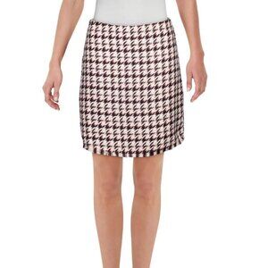 BCBG Generation | Black, White and Pink Plaid Tweed Mini Skirt Size 4 NWT
